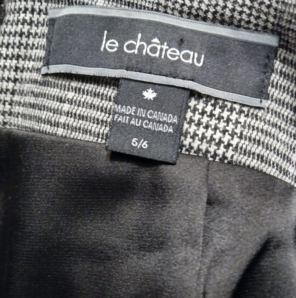 Le Chateau Classic Gray Plaid Pencil Skirt, Size 5/6 - Picture 7 of 8